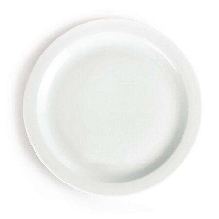 Assiettes à bord étroit blanches 280 mm - lot de 6 - olympia -  - porcelaine