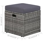 vidaXL Salon de jardin 4 Pièces avec coussins Résine tressée Gris