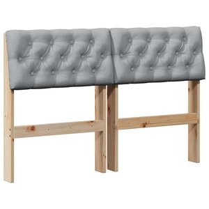 vidaXL Tête de lit capitonnée Gris clair 120 cm Pin massif