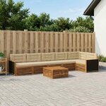 vidaXL Ensemble de canapés d'extérieur 7 Pièces Naturel et Beige