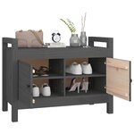 vidaXL Banc d'entrée Gris 80x40x60 cm Bois de pin massif