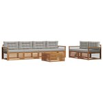 vidaXL Ensemble de canapés d'extérieur 7 pc Gris Naturel et Clair