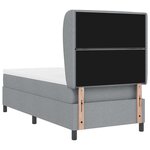 vidaXL Lit à ressorts avec matelas Gris clair 90 x 200 cm tissu