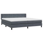 vidaXL Sommier à lattes de lit et matelas gris foncé 180x210cm velours