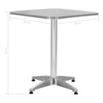 vidaXL Table de jardin Argenté 60x60x70 cm Aluminium