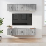 vidaXL Ensemble de meubles TV 6 Pièces Sonoma gris Bois d'ingénierie