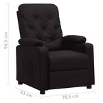 vidaXL Fauteuil inclinable Noir Similicuir