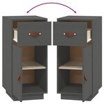 vidaXL Buffet Gris 34x40x75 cm Bois massif de pin