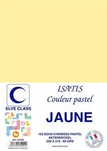 Pqt de 102 Sous-chemises 60 g 220 x 310 mm ISATIS Coloris Pastel Jaune ELVE