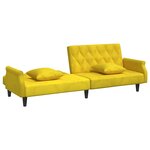 vidaXL Canapé-lit avec accoudoirs jaune velours