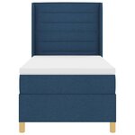 vidaXL Lit à ressorts avec bandes LED Bleu 90 x 190 cm tissu