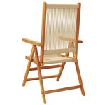 vidaXL Chaises de jardin lot de 2 beige bois d'acacia et polypropylène