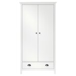 vidaXL Garde-robe à 2 portes Hill Blanc 89x50x170cm Bois de pin solide