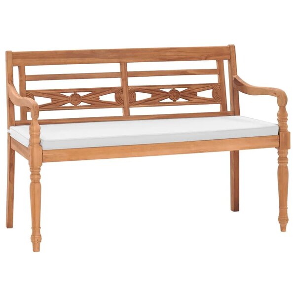 vidaXL Banc Batavia avec coussins 120 cm Teck