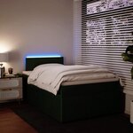 vidaXL Sommier à lattes de lit et matelas Vert foncé 120x200cm Velours