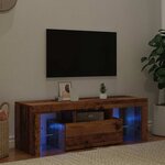 vidaXL Meuble TV avec lumières LED vieux bois bois d'ingénierie