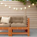 vidaXL Canapé d'angle de jardin Pin massif Brun Ciré