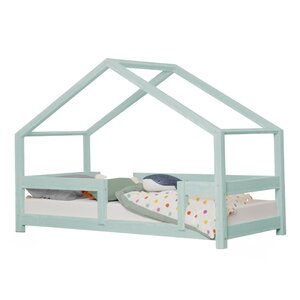 Lit cabane enfant LUCKY 90 x 190 bleu clair
