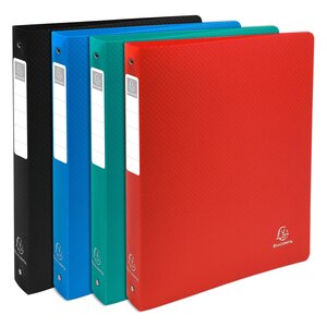 Classeur 4 Anneaux 30mm Polypropylène Opak Rigide 10/10e - A4 Maxi. - Couleurs Assorties - X 10 - Exacompta