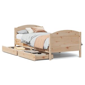 vidaXL Cadre de lit sans matelas 75x190 cm bois de pin massif