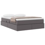 vidaXL Lit avec rangement et matelas avec matelas Gris 140 x 190 cm