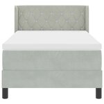 vidaXL Lit à ressorts avec matelas Gris clair 90x200 cm Velours