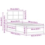 vidaXL Cadre de lit avec tête de lit rembourrée Taupe 90 x 190 cm