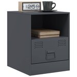 vidaXL Tables de chevet 2 Pièces anthracite 34 5x39x44 cm acier