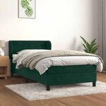 vidaXL Sommier à lattes de lit avec matelas Vert foncé 90x200 cm