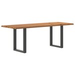 vidaXL Table à manger et bord naturel bois massif chêne rectangulaire