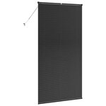 vidaXL Store de Fenêtre avec des rideaux Noir Aluminium