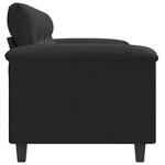 vidaXL Canapé à 3 places Noir 180 cm Tissu microfibre
