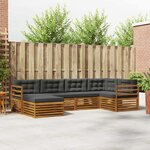 vidaXL Ensemble de canapés d'extérieur 6 Pièces Naturel et Anthracite