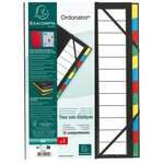 Trieur Rigide Ordonator Dos Extensible 12 Compartiments - Couleurs Assorties - X 6 - Exacompta