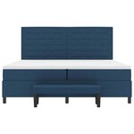 vidaXL Lit à ressorts avec matelas Bleu 200 x 200 cm tissu