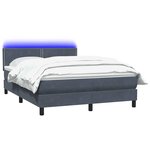 vidaXL Sommier à lattes de lit et matelas et LED gris foncé 140x220cm velours