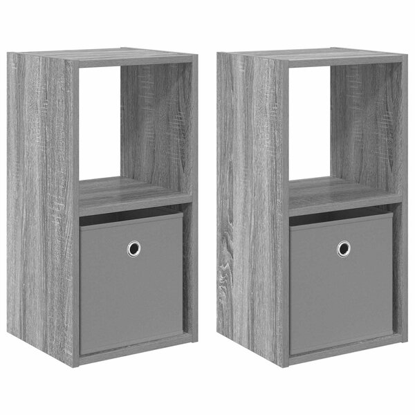vidaXL Table de chevet 2 pc Gris Sonoma 30 5 x 27 x 59 5 cm