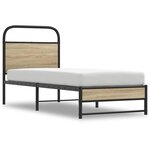 vidaXL Cadre de lit sans matelas chêne fumé 75x190cm bois d'ingénierie