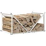 vidaXL Portant de bois chauffage blanc 70x43x34 5 cm