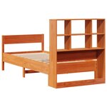 vidaXL Lit bibliothèque sans matelas cire marron 100x200 cm pin massif