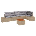 vidaXL Ensemble de canapé de jardin 7 Pièces beige et gris clair