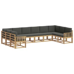 vidaXL Ensemble de canapés d'extérieur 10 pc Blanc et anthracite