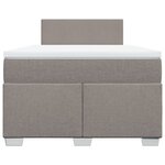 vidaXL Sommier à lattes de lit avec matelas Taupe 120x200 cm Tissu