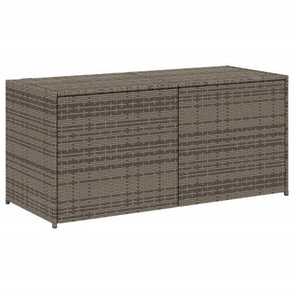 vidaXL Boîte de rangement de jardin gris 283L résine tressée