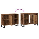 vidaXL Cabinet de salle de bain avec porte Bois ancien 80 x 33 x 60 cm