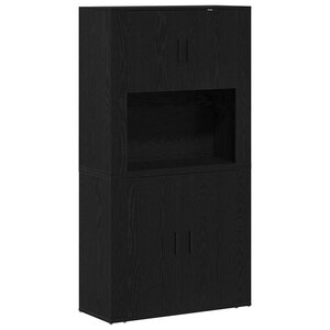 vidaXL Haut Armoire Chêne noir 80 x 33 x 150 cm Bois d'ingénierie