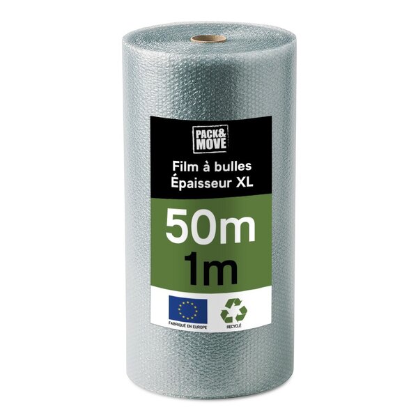 Pack And Move - Film À Bulle Recyclé - 1 X 50 M - Déménagement Expédition Et Protection - Papier Bulle De Qualité - 70 recyclé