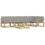 vidaXL Ensemble de canapés d'extérieur 6 Pièces Blanc et gris clair