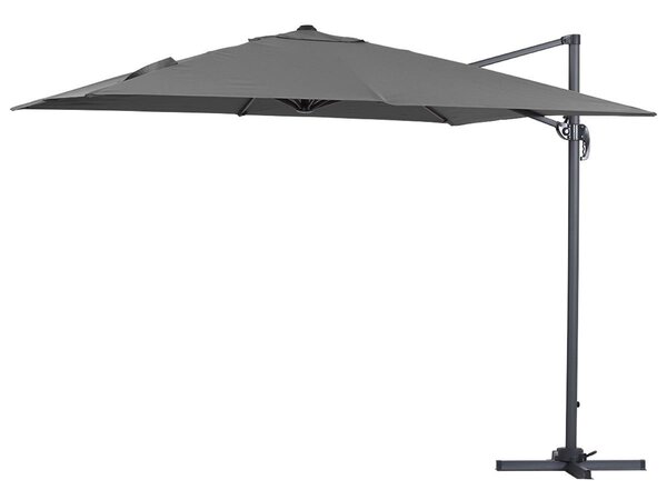 Parasol jardin déporté Alu "Sun 3" - Carré - 3 x 3 m - Gris