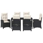 vidaXL Ensemble de salle à manger pour jardin 7 Pièces Noir polyrotin